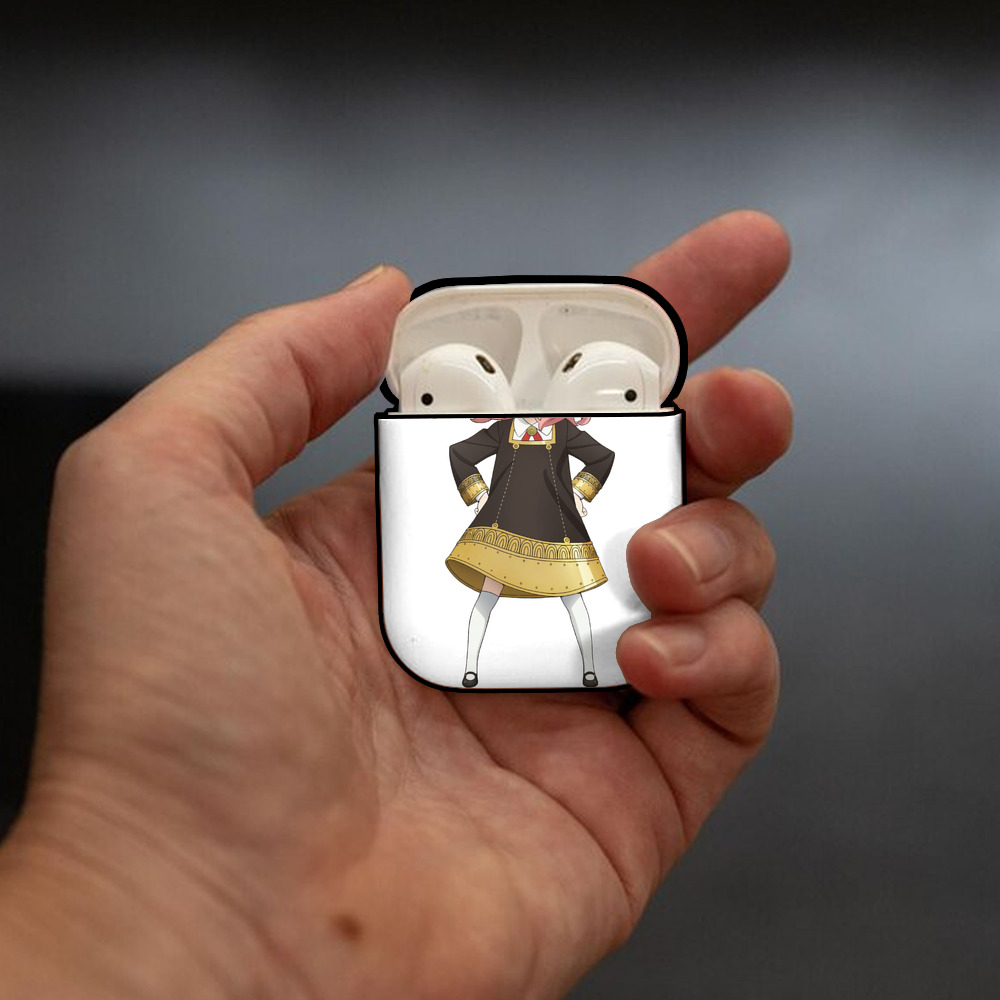 SPY×FAMILY间谍家家酒 AirPods 第2世代保護ケース ハードシェル ブラック 耐衝撃・防指紋・カラビナ付き