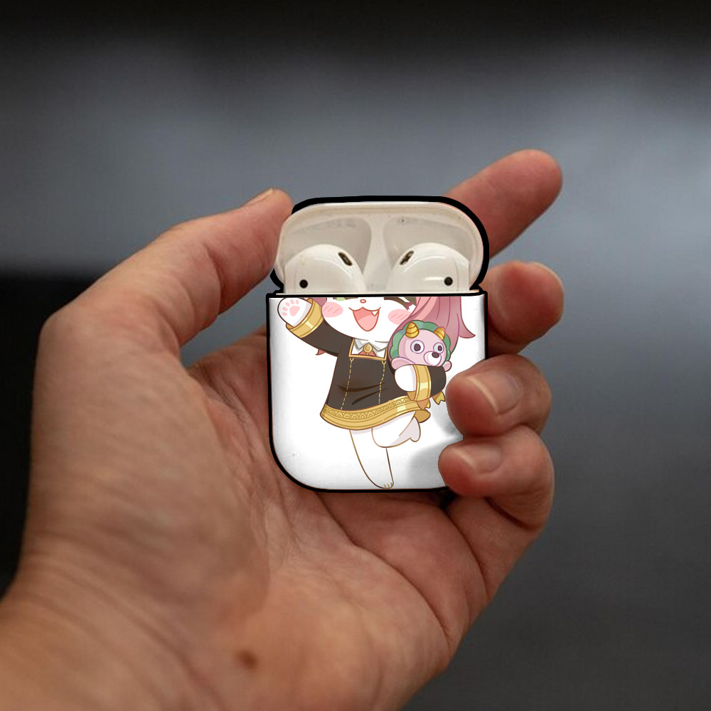 SPY×FAMILY间谍家家酒 AirPods 第2世代保護ケース ハードシェル ブラック 耐衝撃・防指紋・カラビナ付き