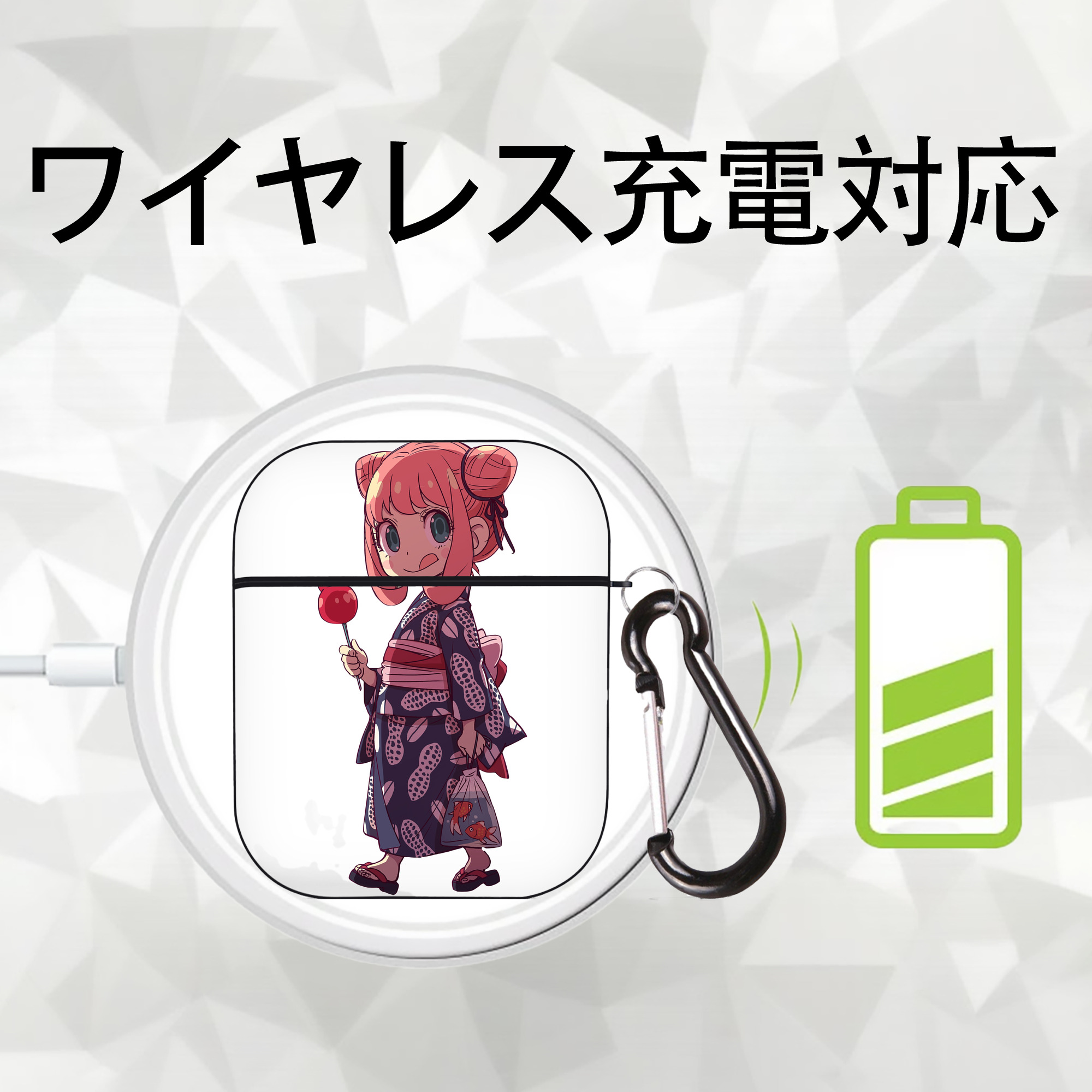 SPY×FAMILY间谍家家酒 AirPods 第2世代保護ケース ハードシェル ブラック 耐衝撃・防指紋・カラビナ付き