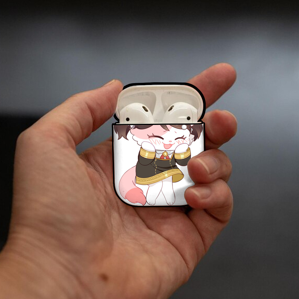 SPY×FAMILY间谍家家酒 AirPods 第2世代保護ケース ハードシェル ブラック 耐衝撃・防指紋・カラビナ付き
