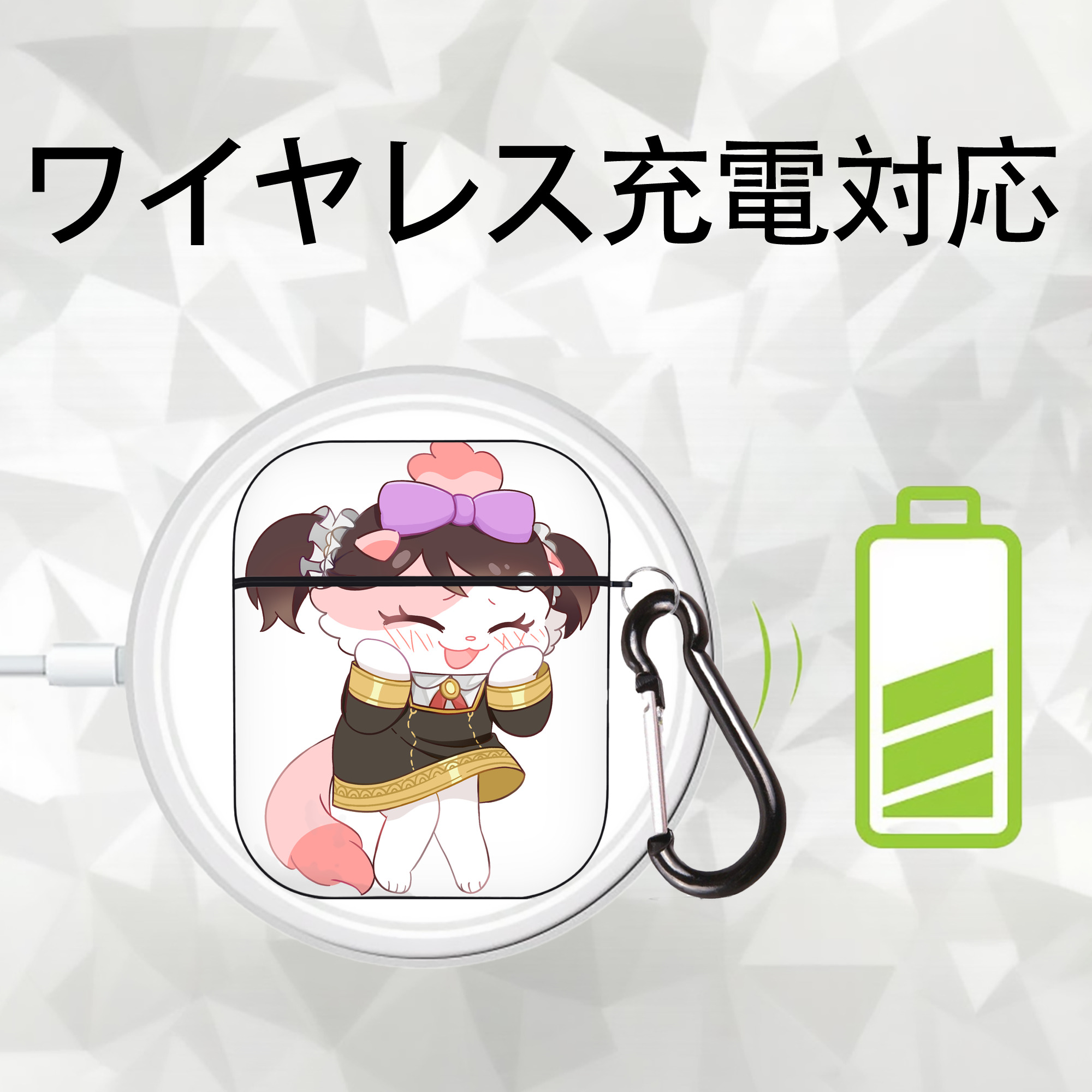 SPY×FAMILY间谍家家酒 AirPods 第2世代保護ケース ハードシェル ブラック 耐衝撃・防指紋・カラビナ付き