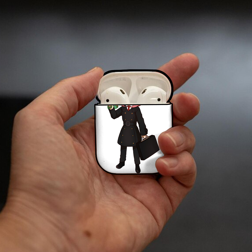 SPY×FAMILY间谍家家酒 AirPods 第2世代保護ケース ハードシェル ブラック 耐衝撃・防指紋・カラビナ付き