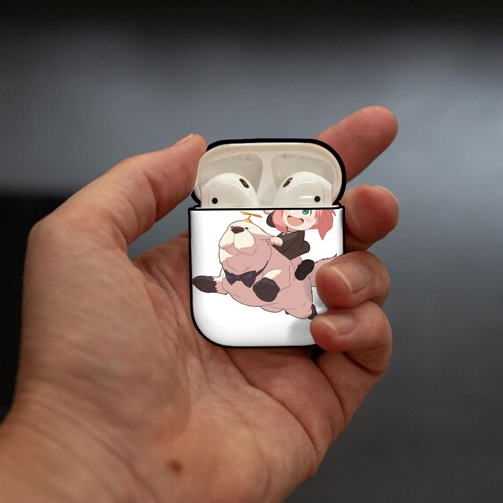 SPY×FAMILY间谍家家酒 AirPods 第2世代保護ケース ハードシェル ブラック 耐衝撃・防指紋・カラビナ付き