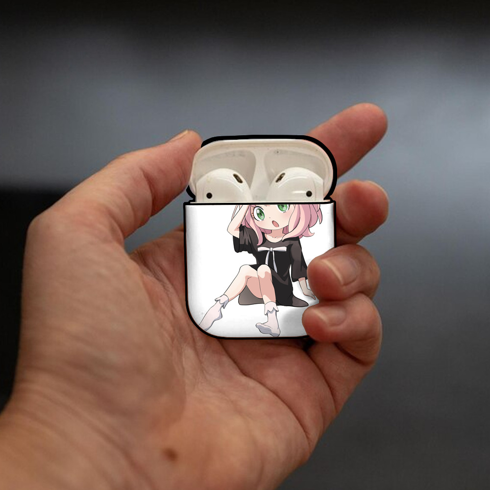 SPY×FAMILY间谍家家酒 AirPods 第2世代保護ケース ハードシェル ブラック 耐衝撃・防指紋・カラビナ付き