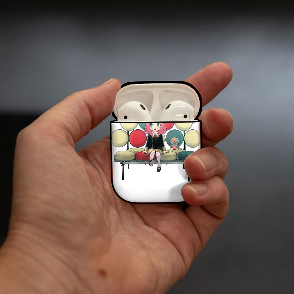 SPY×FAMILY间谍家家酒 AirPods 第2世代保護ケース ハードシェル ブラック 耐衝撃・防指紋・カラビナ付き