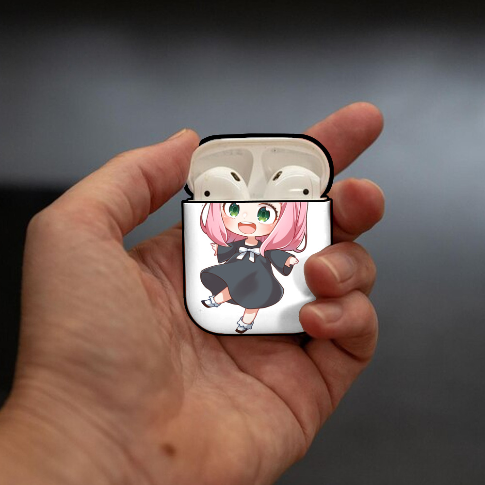 SPY×FAMILY间谍家家酒 AirPods 第2世代保護ケース ハードシェル ブラック 耐衝撃・防指紋・カラビナ付き