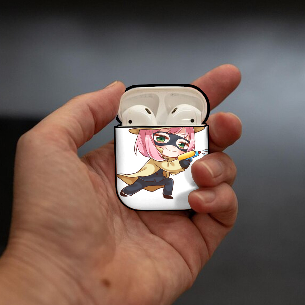 SPY×FAMILY间谍家家酒 AirPods 第2世代保護ケース ハードシェル ブラック 耐衝撃・防指紋・カラビナ付き