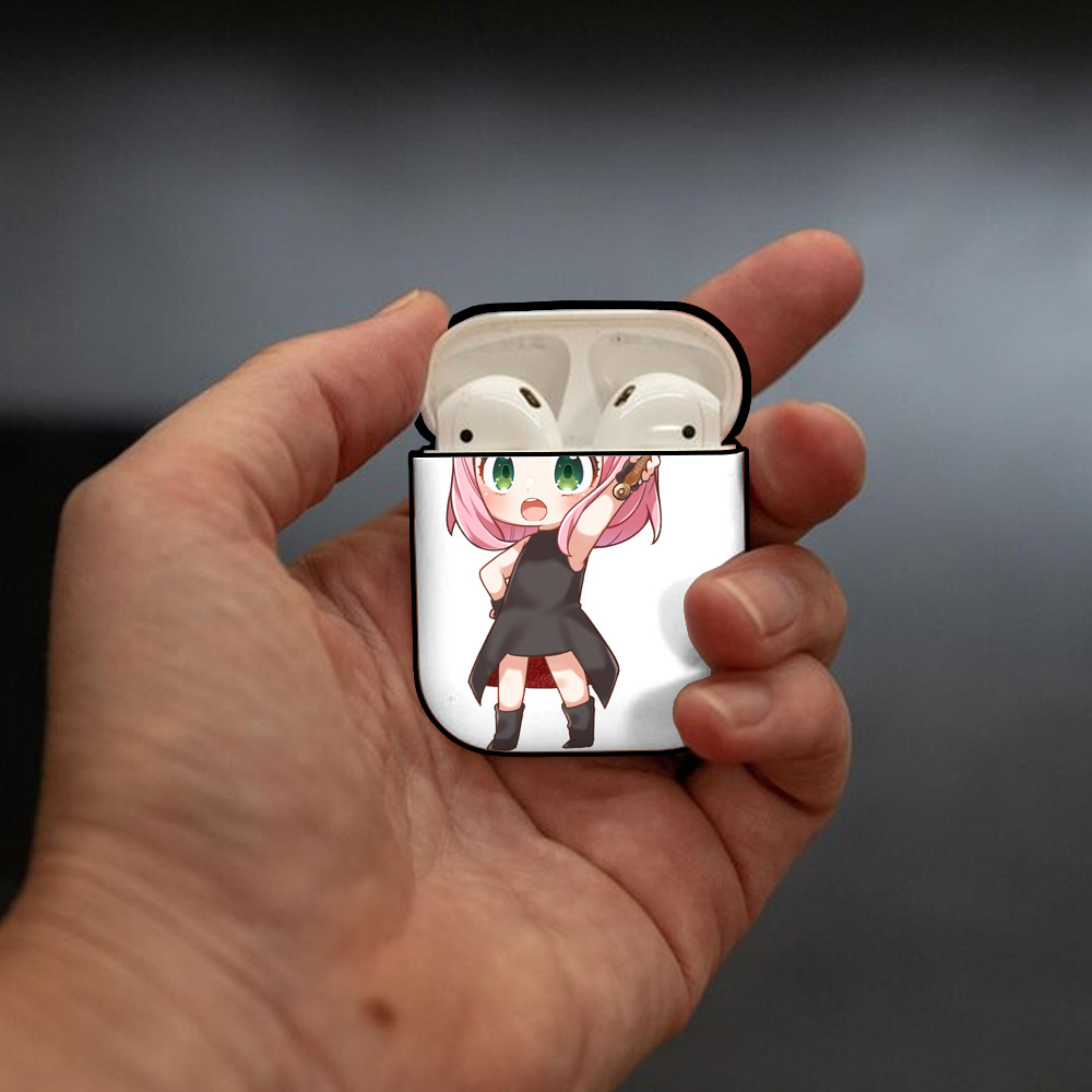 SPY×FAMILY间谍家家酒 AirPods 第2世代保護ケース ハードシェル ブラック 耐衝撃・防指紋・カラビナ付き