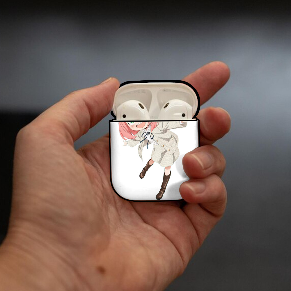 SPY×FAMILY间谍家家酒 AirPods 第2世代保護ケース ハードシェル ブラック 耐衝撃・防指紋・カラビナ付き