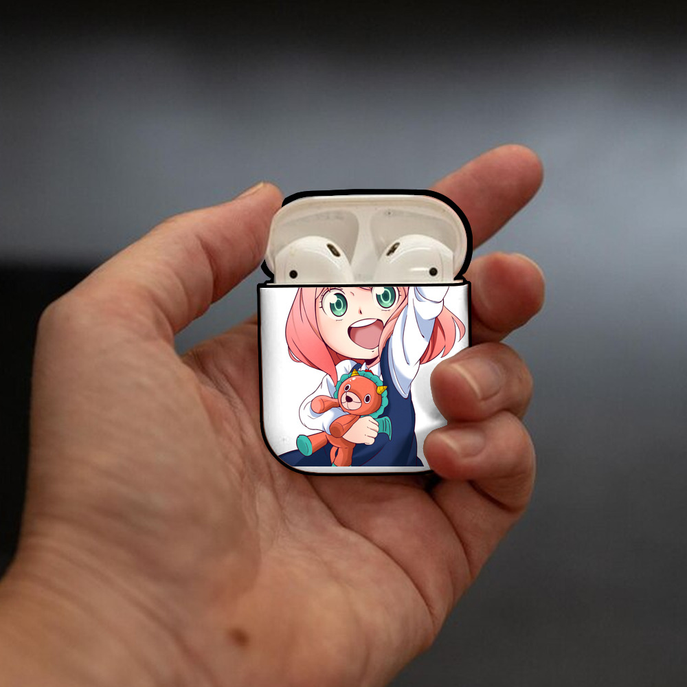 SPY×FAMILY间谍家家酒 AirPods 第2世代保護ケース ハードシェル ブラック 耐衝撃・防指紋・カラビナ付き