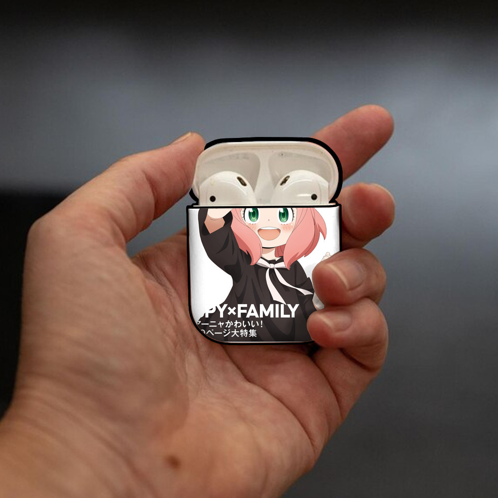 SPY×FAMILY间谍家家酒 AirPods 第2世代保護ケース ハードシェル ブラック 耐衝撃・防指紋・カラビナ付き