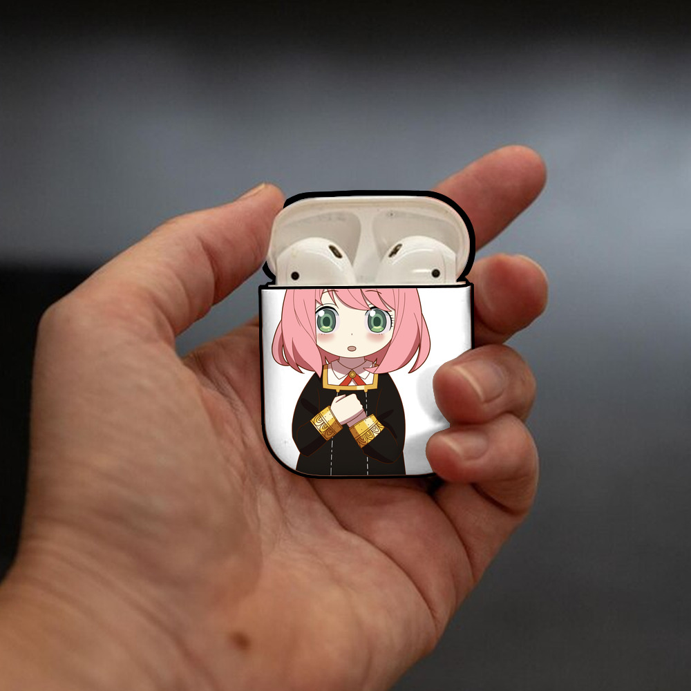 SPY×FAMILY间谍家家酒 AirPods 第2世代保護ケース ハードシェル ブラック 耐衝撃・防指紋・カラビナ付き