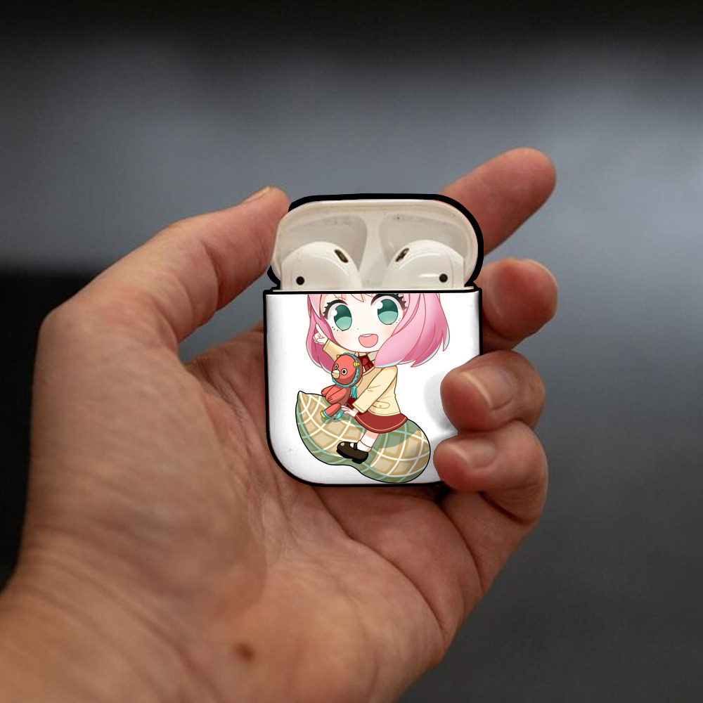 SPY×FAMILY间谍家家酒 AirPods 第2世代保護ケース ハードシェル ブラック 耐衝撃・防指紋・カラビナ付き