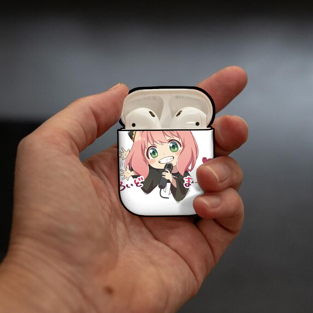 SPY×FAMILY间谍家家酒 AirPods 第2世代保護ケース ハードシェル ブラック 耐衝撃・防指紋・カラビナ付き