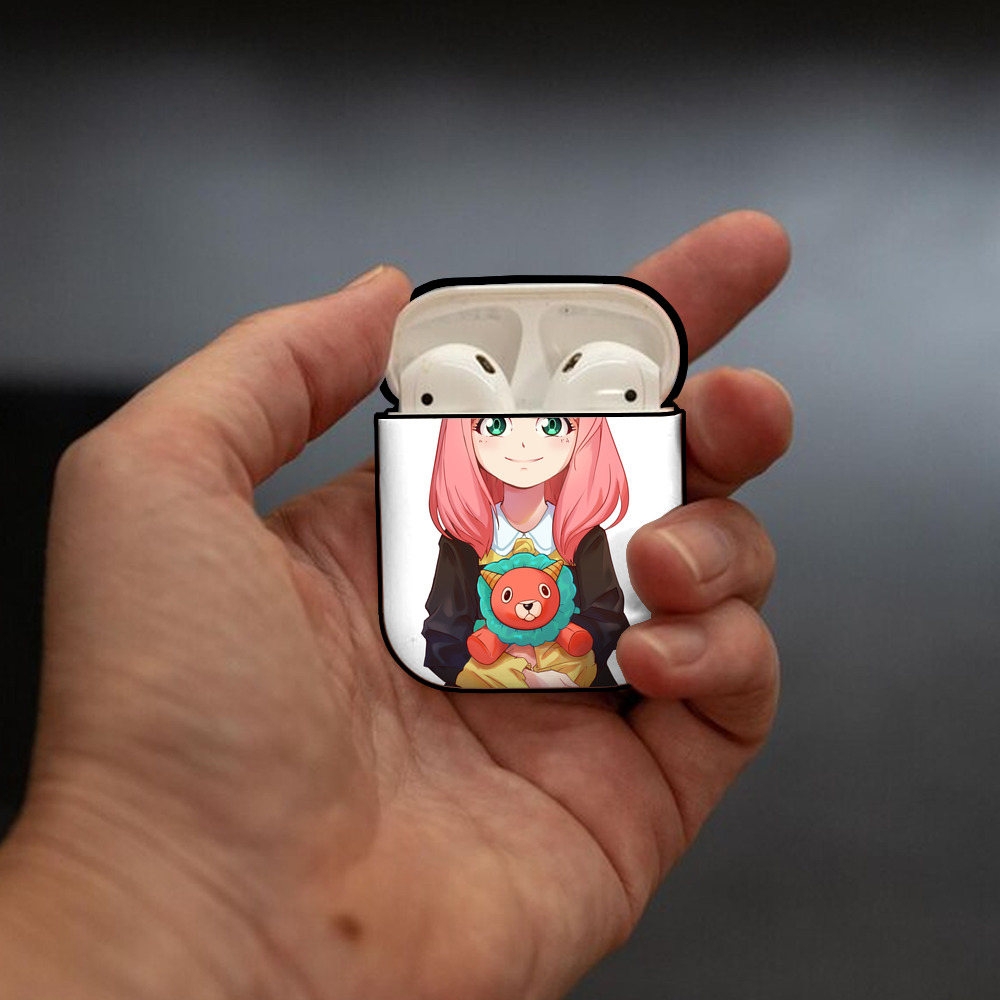 SPY×FAMILY间谍家家酒 AirPods 第2世代保護ケース ハードシェル ブラック 耐衝撃・防指紋・カラビナ付き