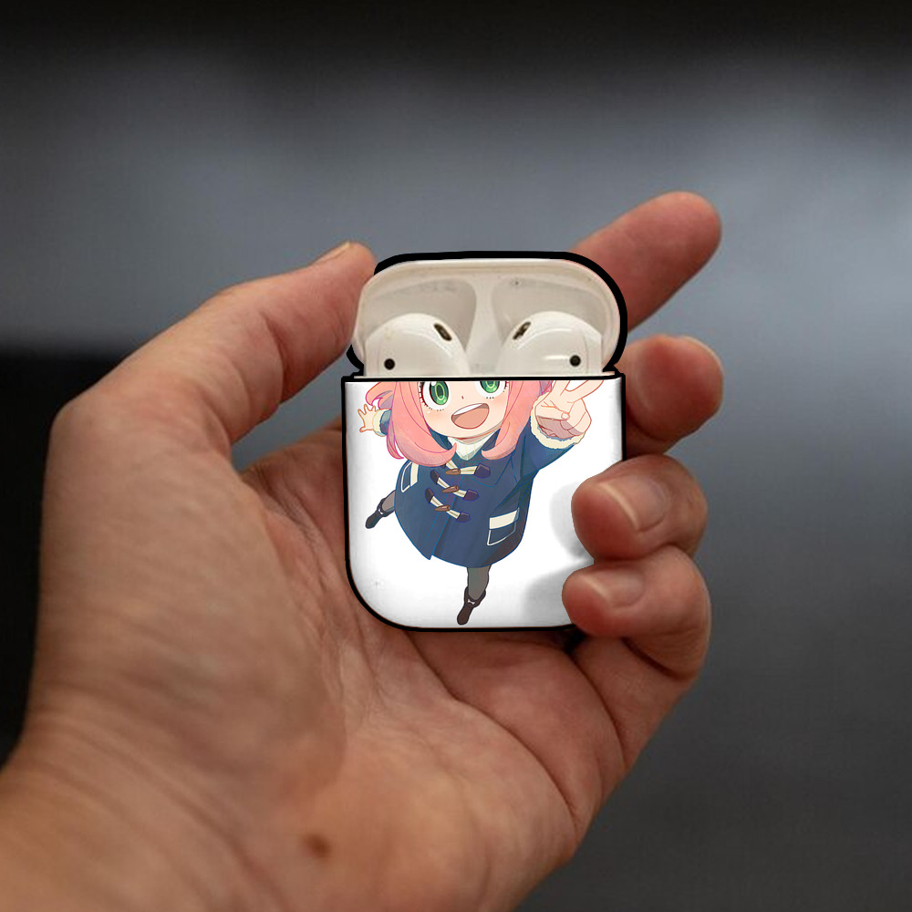 SPY×FAMILY间谍家家酒 AirPods 第2世代保護ケース ハードシェル ブラック 耐衝撃・防指紋・カラビナ付き