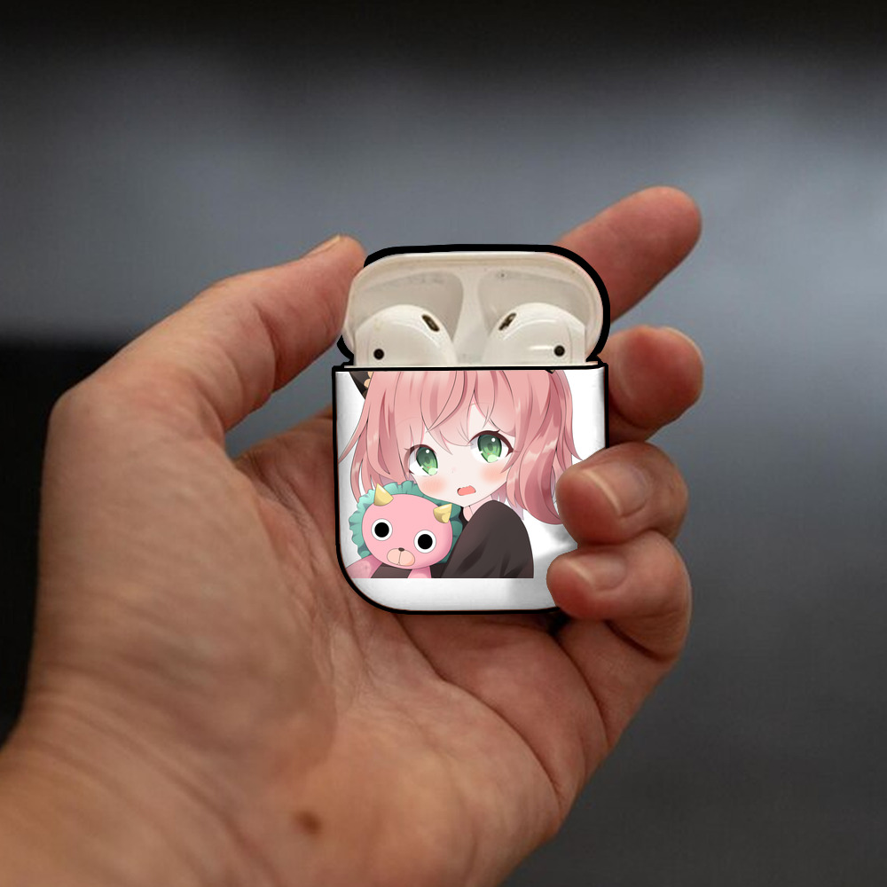 SPY×FAMILY间谍家家酒 AirPods 第2世代保護ケース ハードシェル ブラック 耐衝撃・防指紋・カラビナ付き