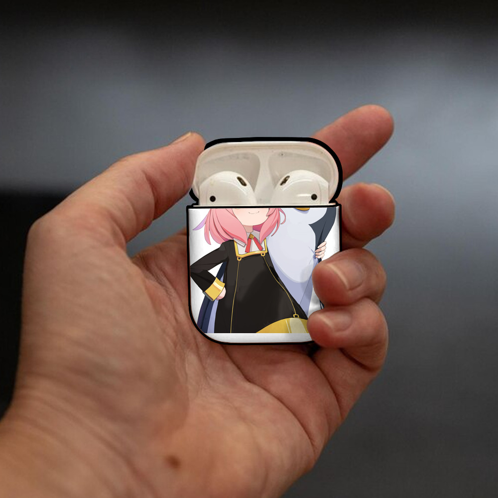 SPY×FAMILY间谍家家酒 AirPods 第2世代保護ケース ハードシェル ブラック 耐衝撃・防指紋・カラビナ付き