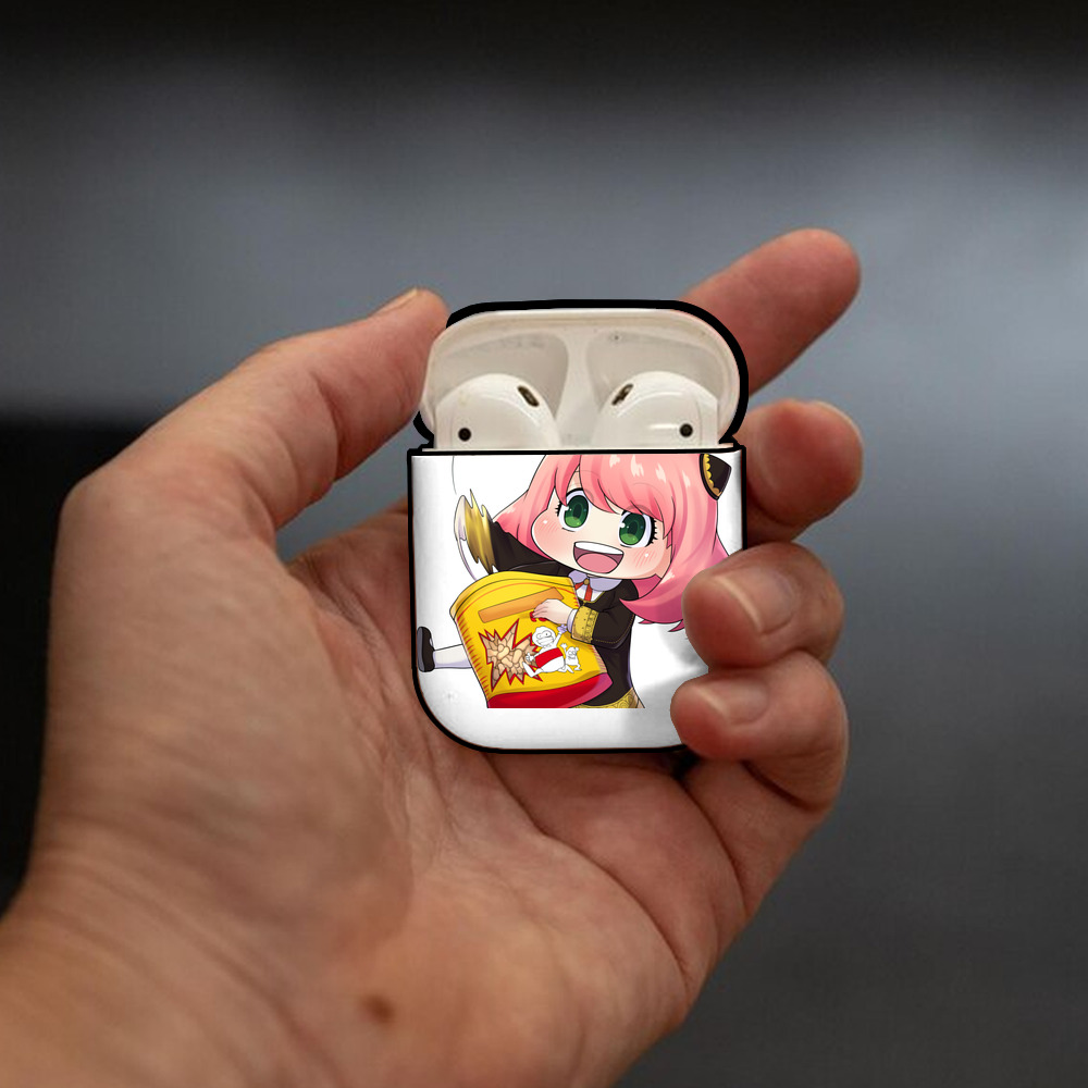 SPY×FAMILY间谍家家酒 AirPods 第2世代保護ケース ハードシェル ブラック 耐衝撃・防指紋・カラビナ付き