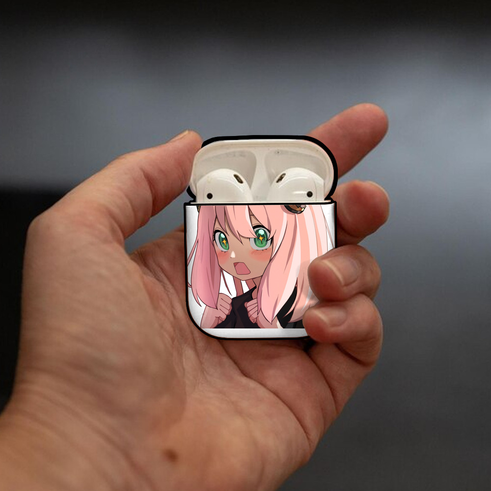 SPY×FAMILY间谍家家酒 AirPods 第2世代保護ケース ハードシェル ブラック 耐衝撃・防指紋・カラビナ付き