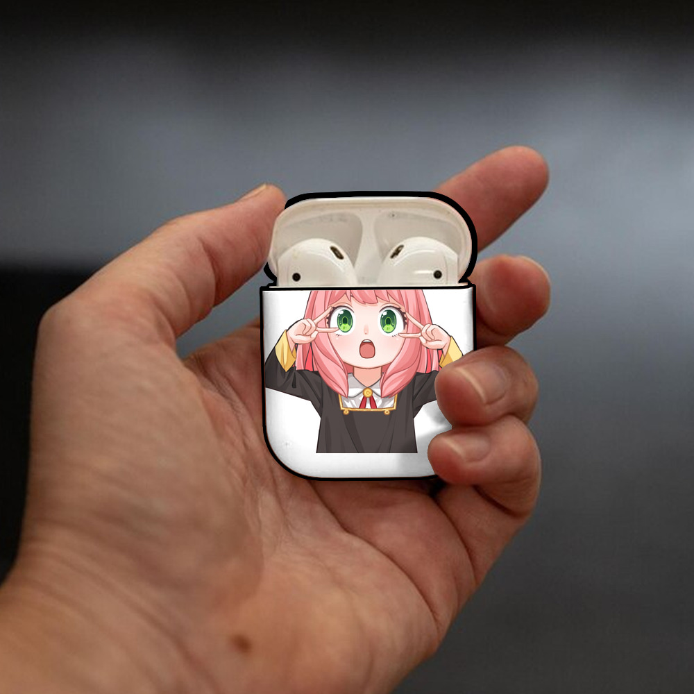 SPY×FAMILY间谍家家酒 AirPods 第2世代保護ケース ハードシェル ブラック 耐衝撃・防指紋・カラビナ付き