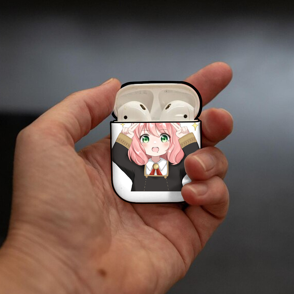 SPY×FAMILY间谍家家酒 AirPods 第2世代保護ケース ハードシェル ブラック 耐衝撃・防指紋・カラビナ付き