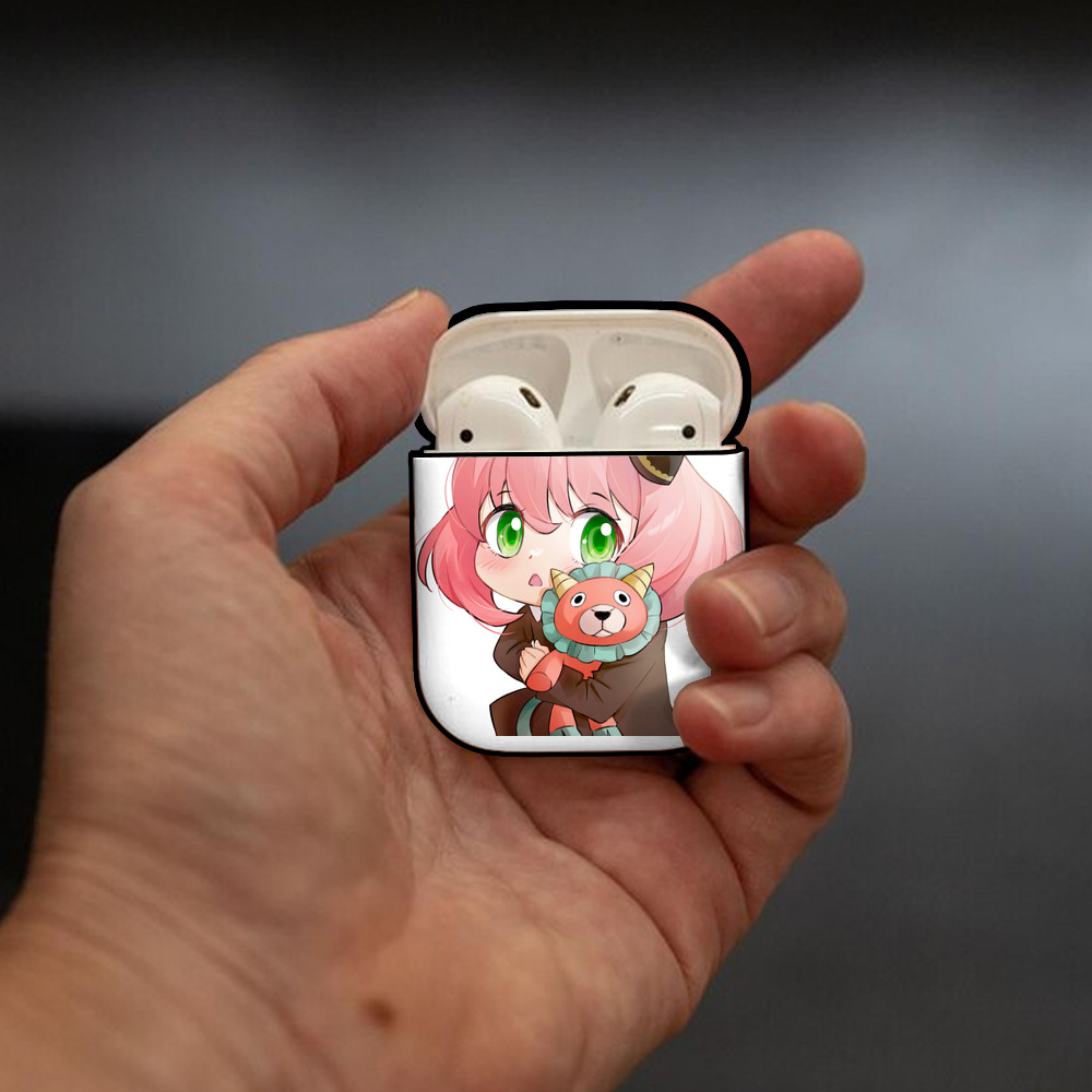 SPY×FAMILY间谍家家酒 AirPods 第2世代保護ケース ハードシェル ブラック 耐衝撃・防指紋・カラビナ付き