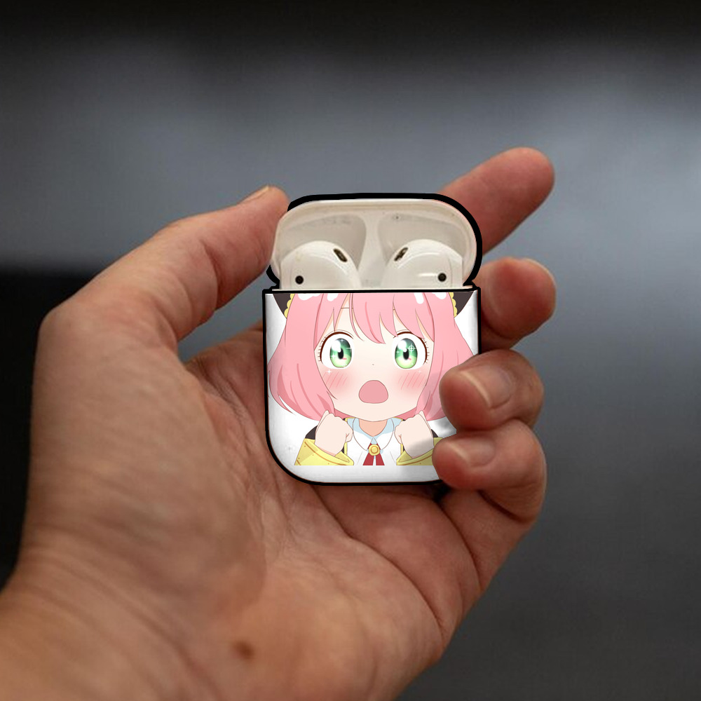 SPY×FAMILY间谍家家酒 AirPods 第2世代保護ケース ハードシェル ブラック 耐衝撃・防指紋・カラビナ付き