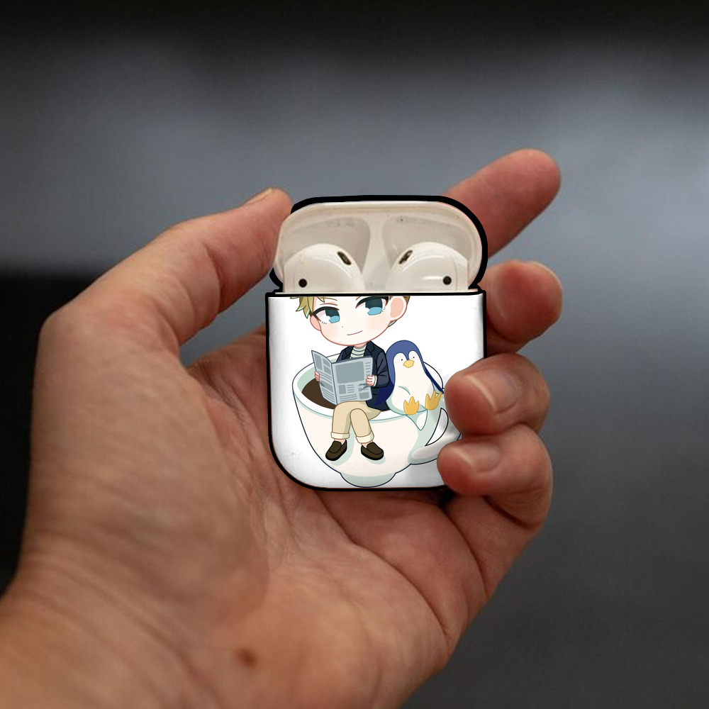 SPY×FAMILY间谍家家酒 AirPods 第2世代保護ケース ハードシェル ブラック 耐衝撃・防指紋・カラビナ付き