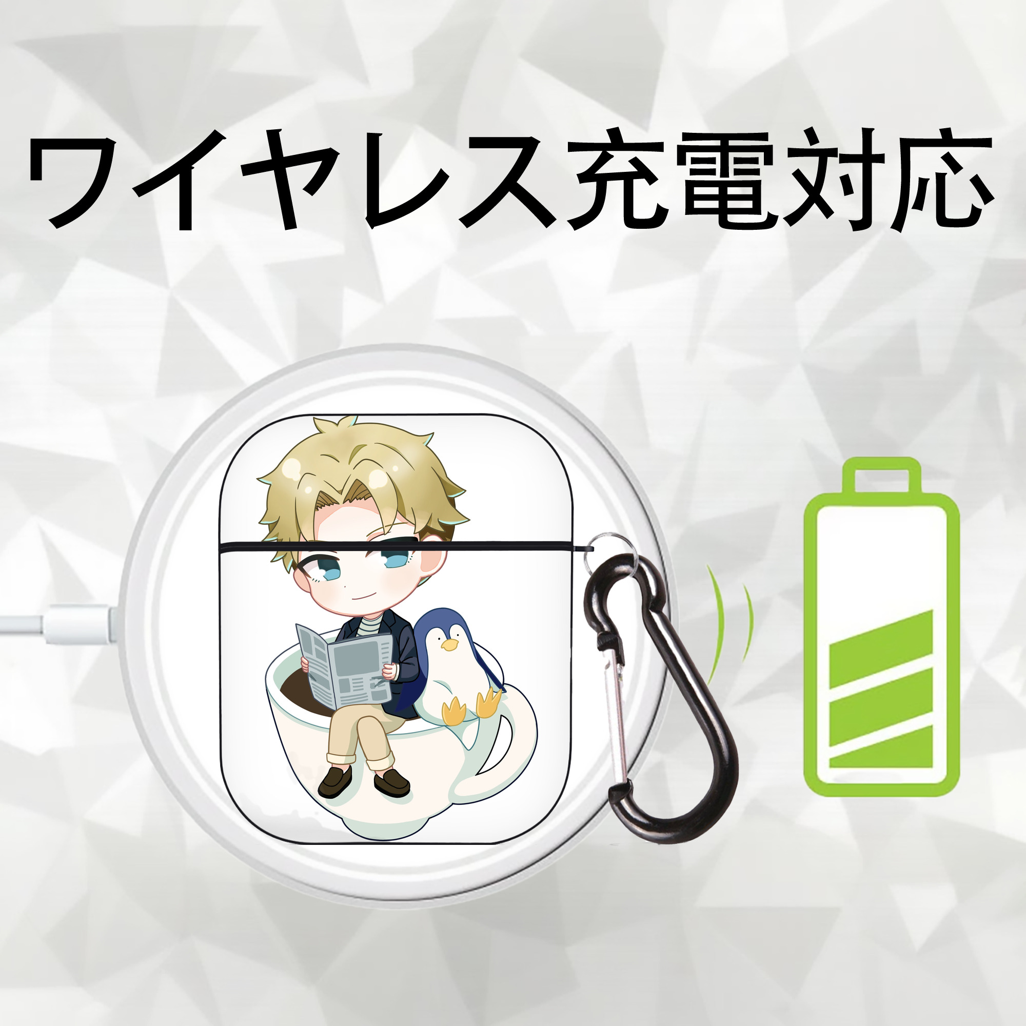 SPY×FAMILY间谍家家酒 AirPods 第2世代保護ケース ハードシェル ブラック 耐衝撃・防指紋・カラビナ付き