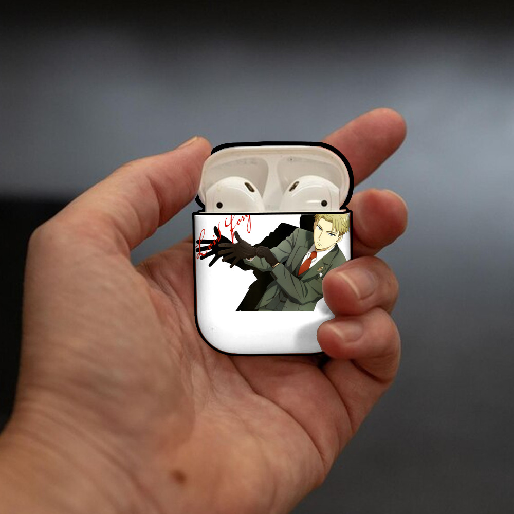 SPY×FAMILY间谍家家酒 AirPods 第2世代保護ケース ハードシェル ブラック 耐衝撃・防指紋・カラビナ付き
