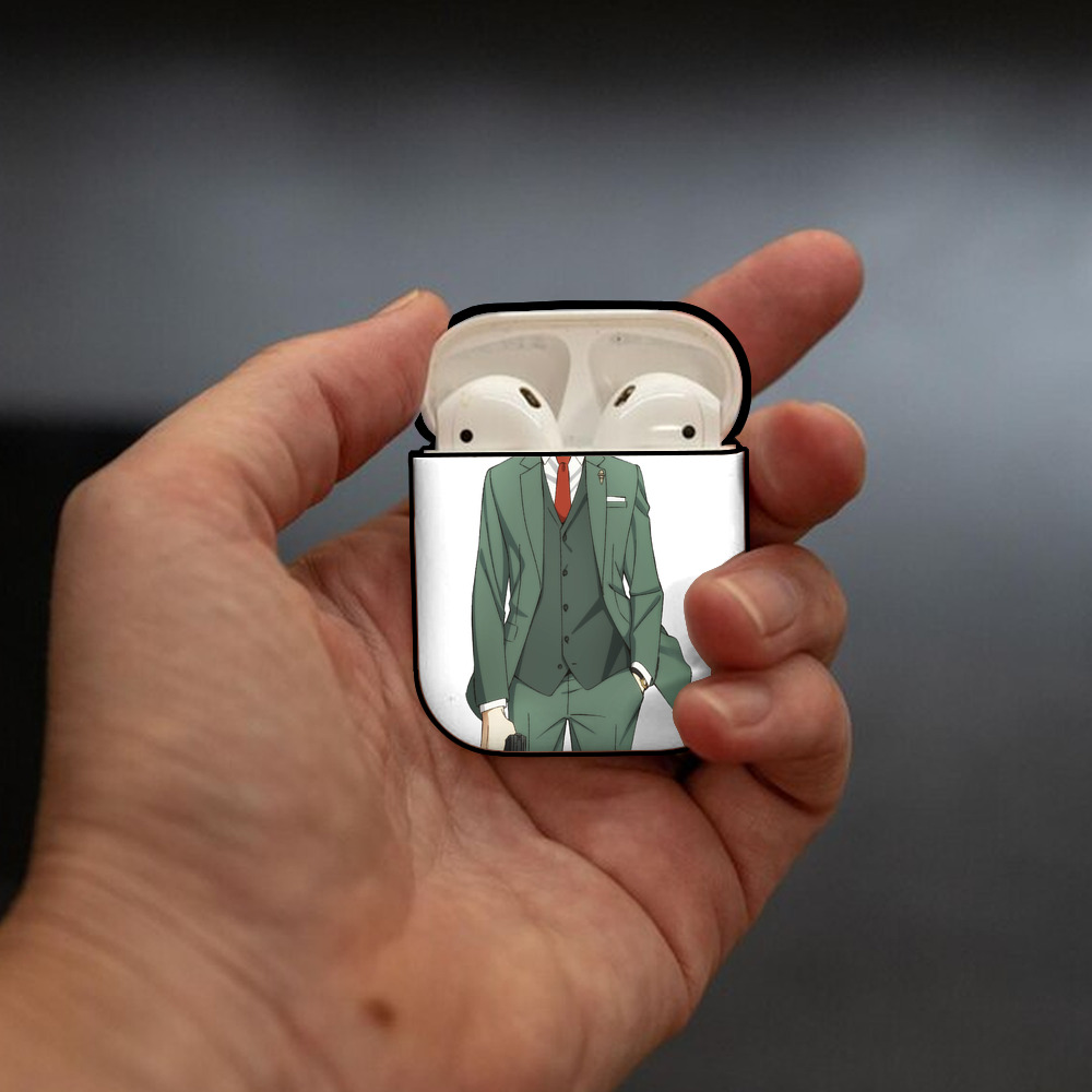 SPY×FAMILY间谍家家酒 AirPods 第2世代保護ケース ハードシェル ブラック 耐衝撃・防指紋・カラビナ付き