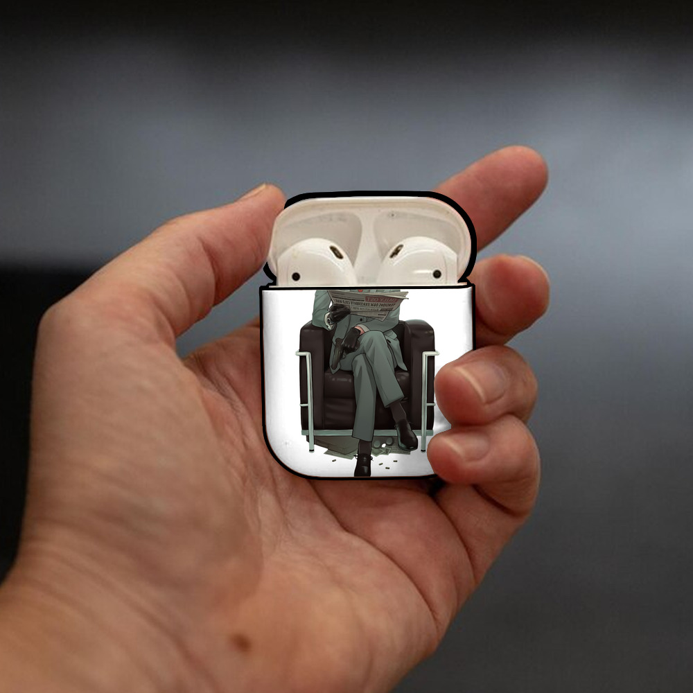 SPY×FAMILY间谍家家酒 AirPods 第2世代保護ケース ハードシェル ブラック 耐衝撃・防指紋・カラビナ付き