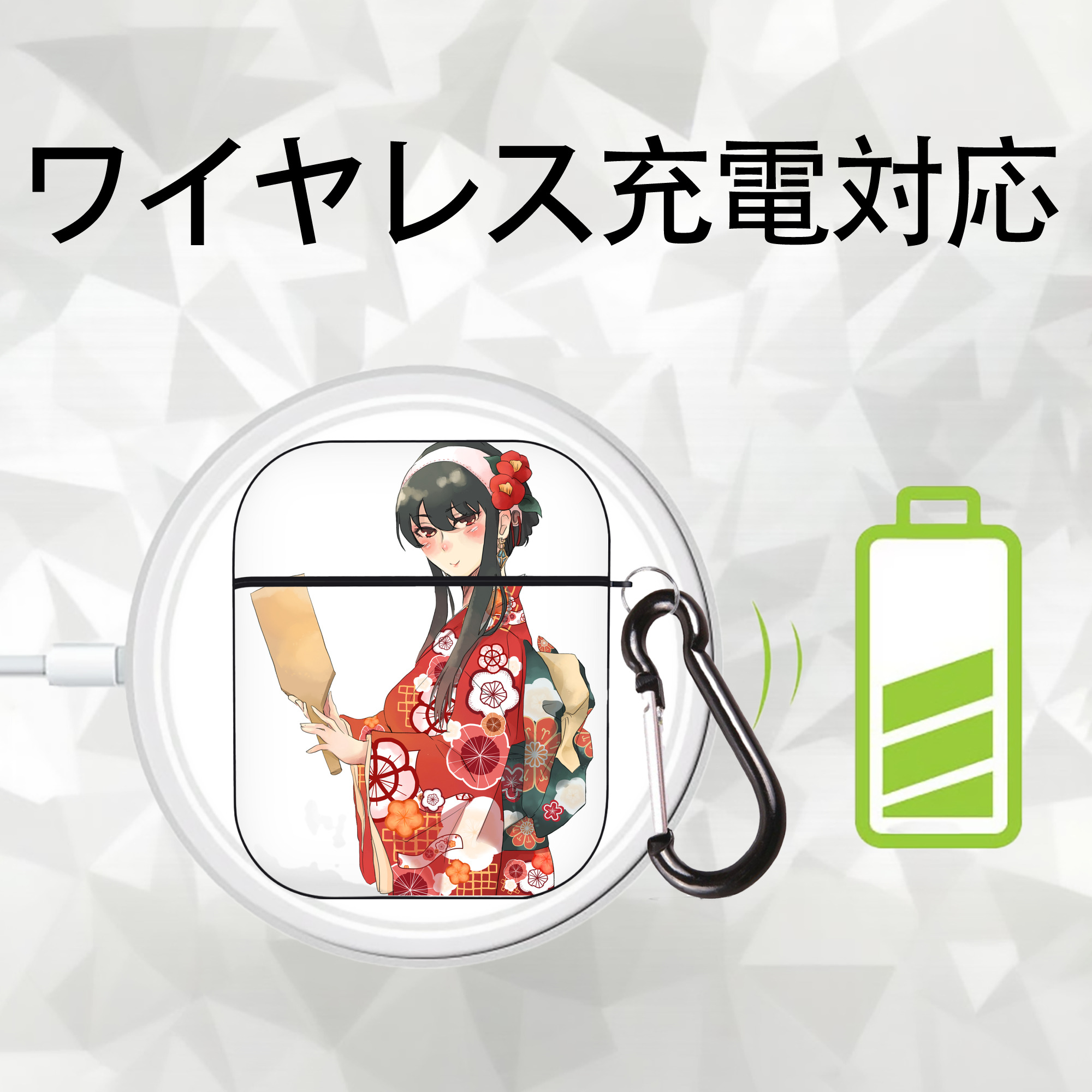 SPY×FAMILY间谍家家酒 AirPods 第2世代保護ケース ハードシェル ブラック 耐衝撃・防指紋・カラビナ付き