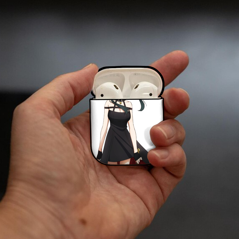 SPY×FAMILY间谍家家酒 AirPods 第2世代保護ケース ハードシェル ブラック 耐衝撃・防指紋・カラビナ付き