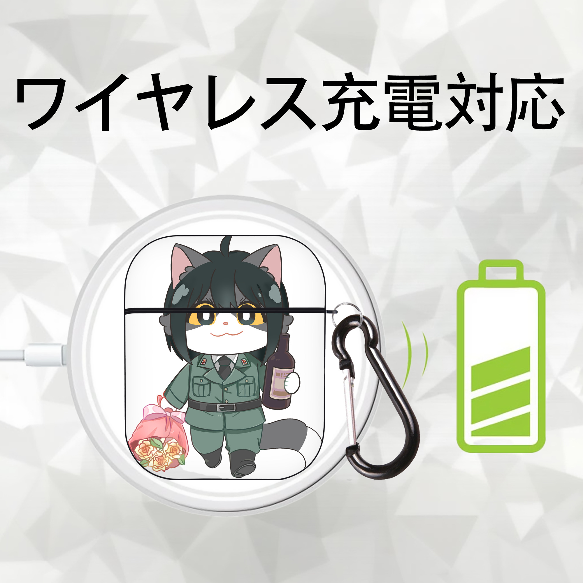SPY×FAMILY间谍家家酒 AirPods 第2世代保護ケース ハードシェル ブラック 耐衝撃・防指紋・カラビナ付き