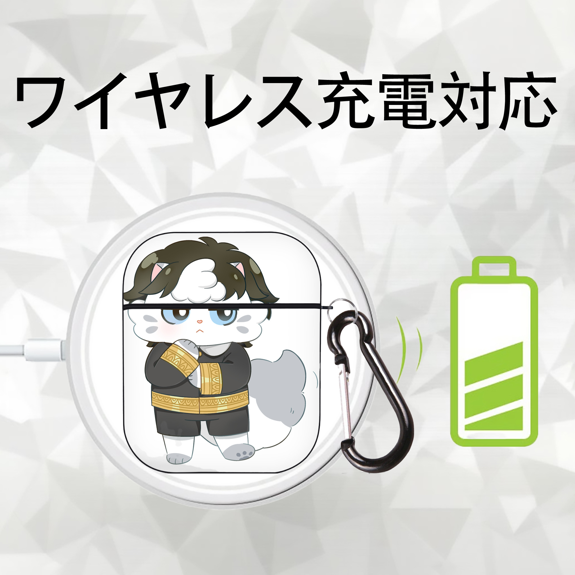 SPY×FAMILY间谍家家酒 AirPods 第2世代保護ケース ハードシェル ブラック 耐衝撃・防指紋・カラビナ付き