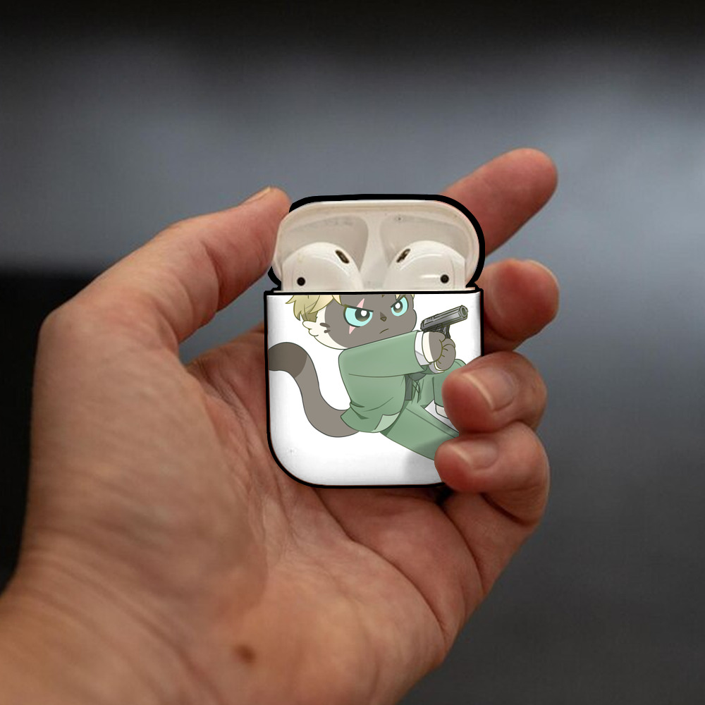 SPY×FAMILY间谍家家酒 AirPods 第2世代保護ケース ハードシェル ブラック 耐衝撃・防指紋・カラビナ付き