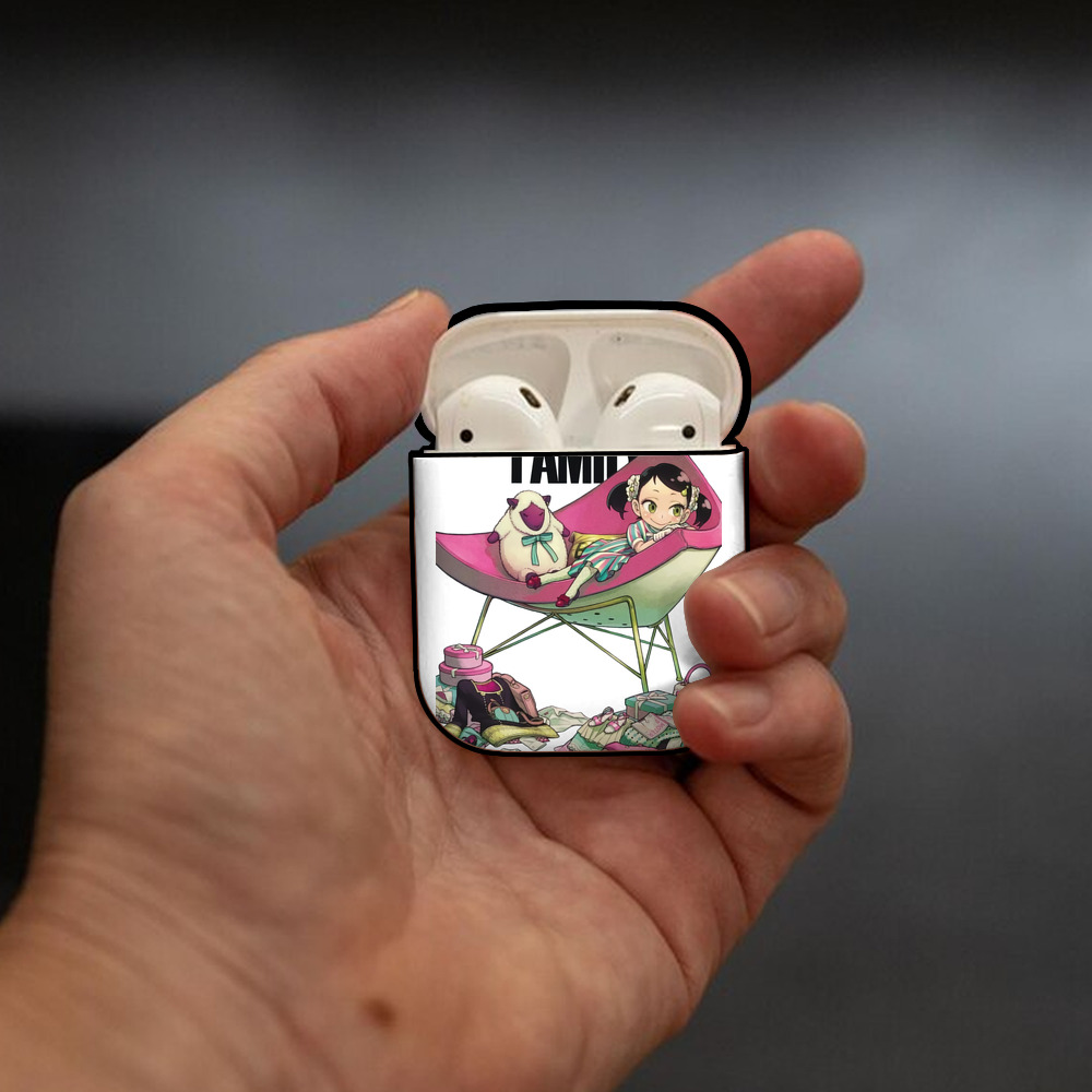SPY×FAMILY间谍家家酒 AirPods 第2世代保護ケース ハードシェル ブラック 耐衝撃・防指紋・カラビナ付き