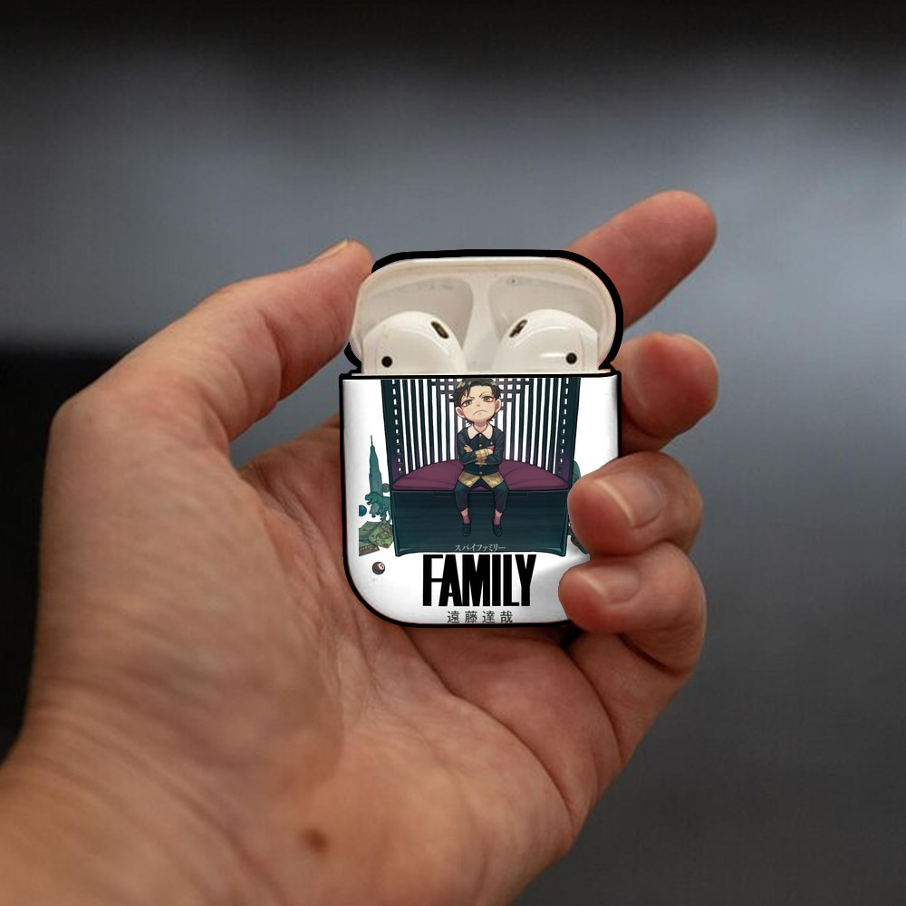 SPY×FAMILY间谍家家酒 AirPods 第2世代保護ケース ハードシェル ブラック 耐衝撃・防指紋・カラビナ付き