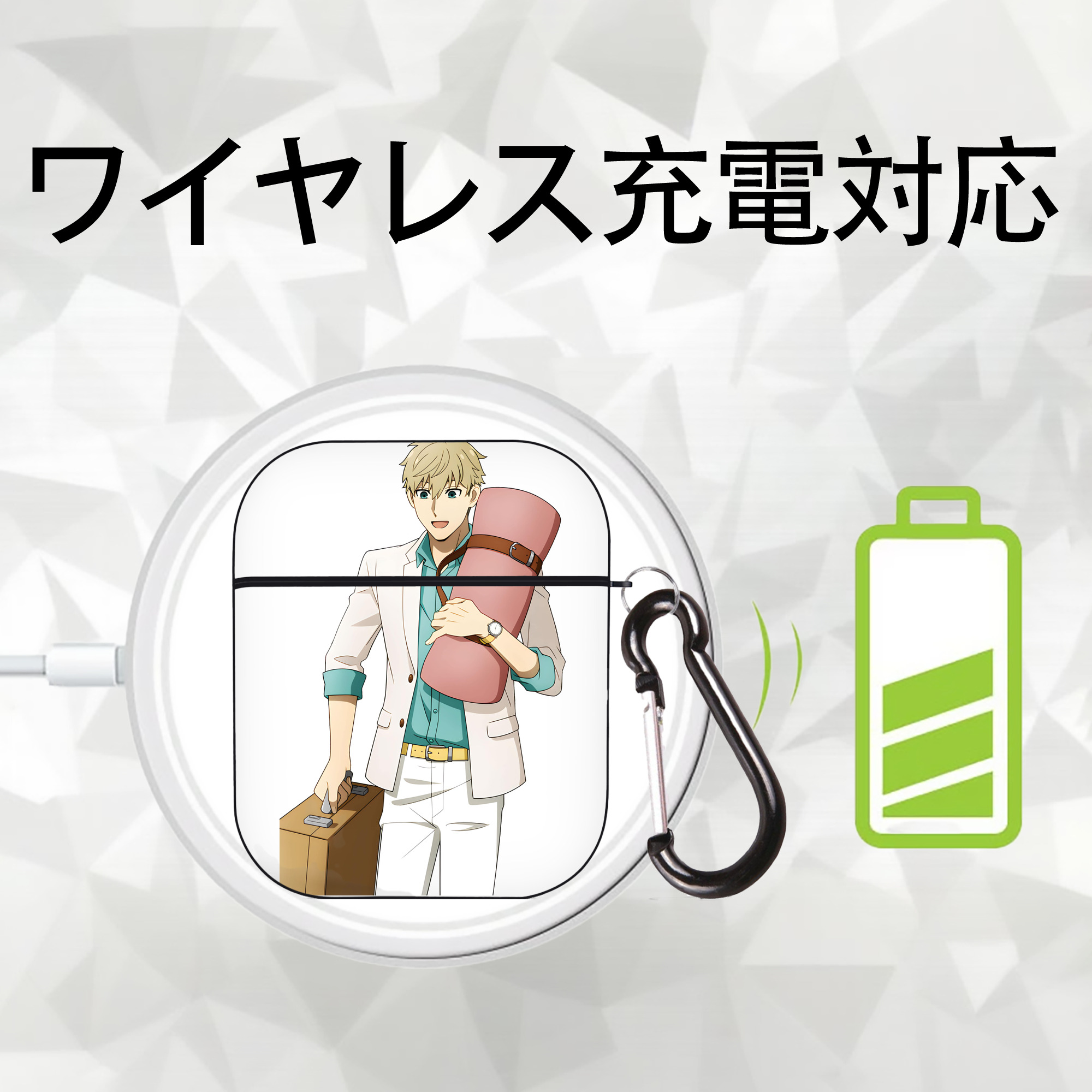 SPY×FAMILY间谍家家酒 AirPods 第2世代保護ケース ハードシェル ブラック 耐衝撃・防指紋・カラビナ付き