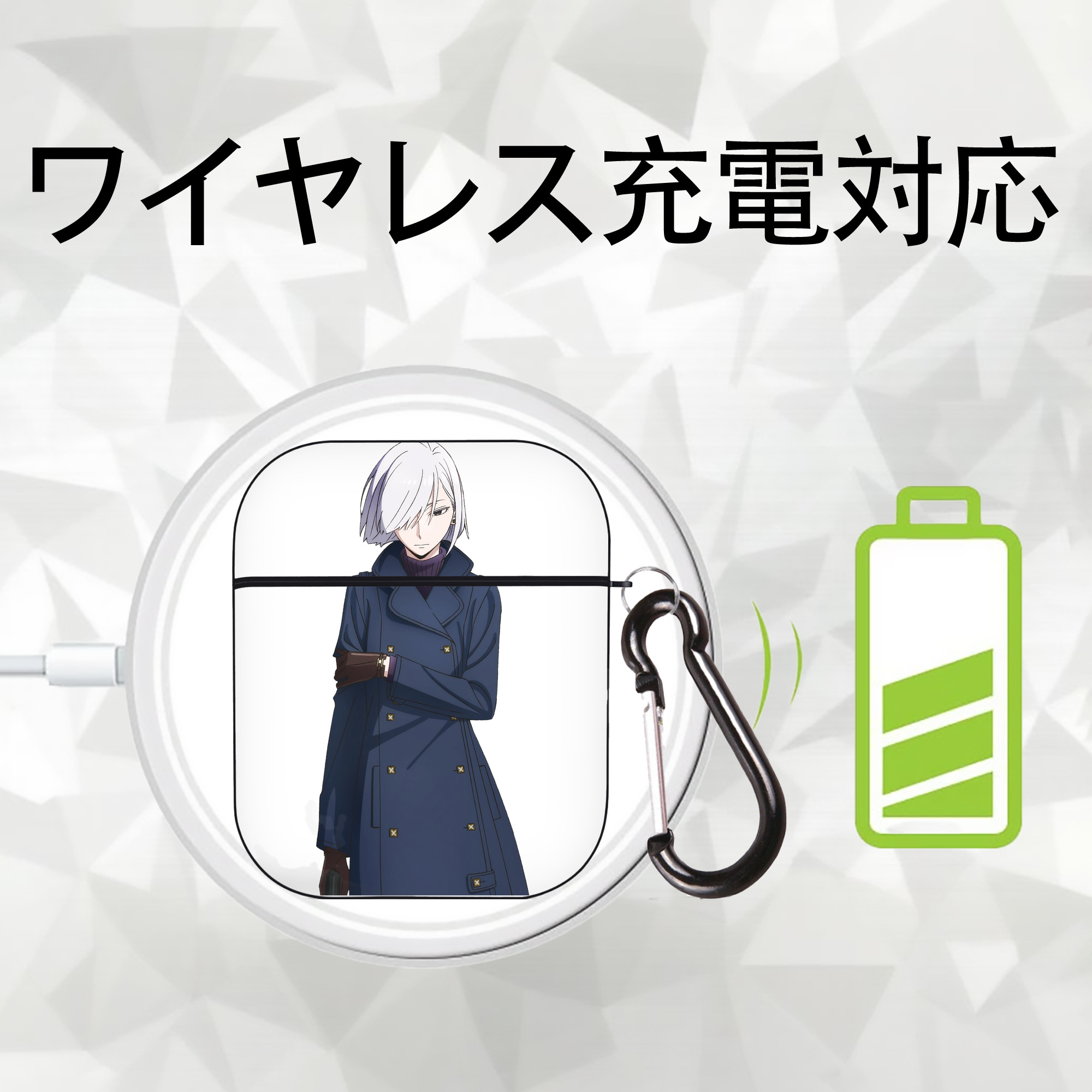 SPY×FAMILY间谍家家酒 AirPods 第2世代保護ケース ハードシェル ブラック 耐衝撃・防指紋・カラビナ付き