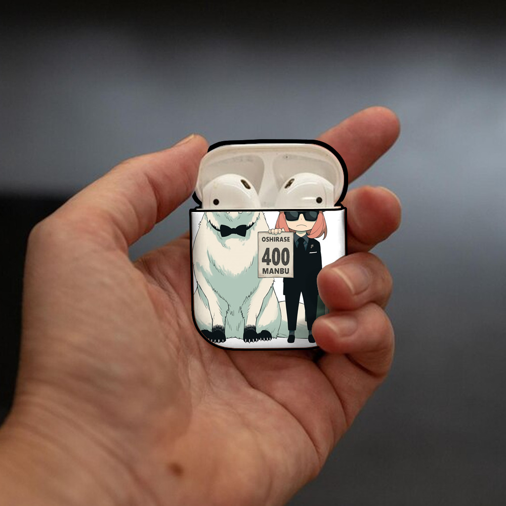 SPY×FAMILY间谍家家酒 AirPods 第2世代保護ケース ハードシェル ブラック 耐衝撃・防指紋・カラビナ付き