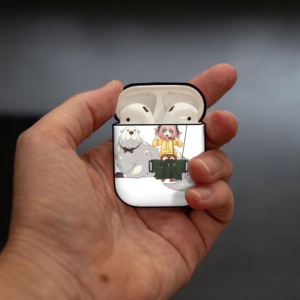 SPY×FAMILY间谍家家酒 AirPods 第2世代保護ケース ハードシェル ブラック 耐衝撃・防指紋・カラビナ付き
