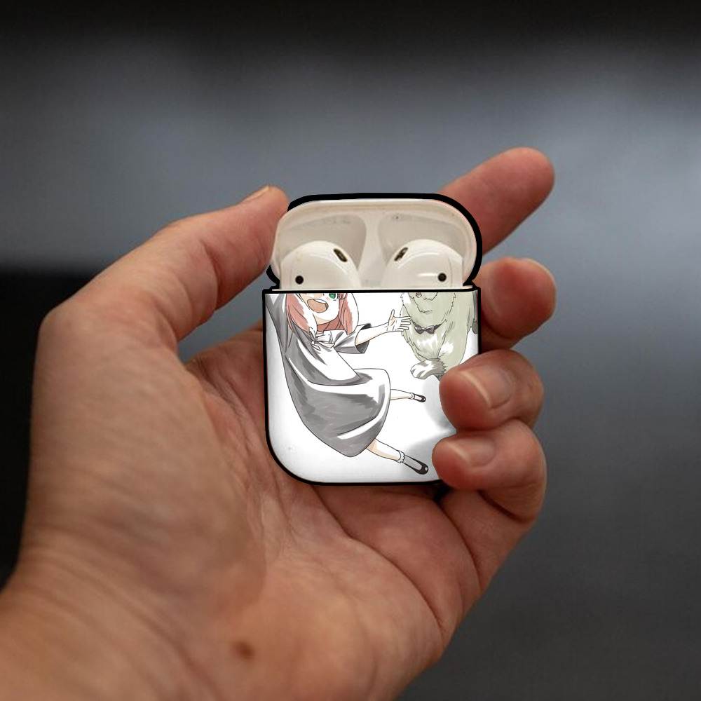SPY×FAMILY间谍家家酒 AirPods 第2世代保護ケース ハードシェル ブラック 耐衝撃・防指紋・カラビナ付き