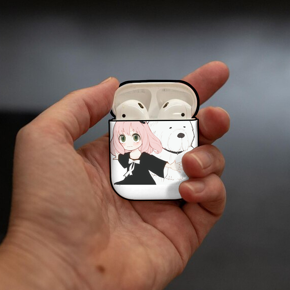 SPY×FAMILY间谍家家酒 AirPods 第2世代保護ケース ハードシェル ブラック 耐衝撃・防指紋・カラビナ付き