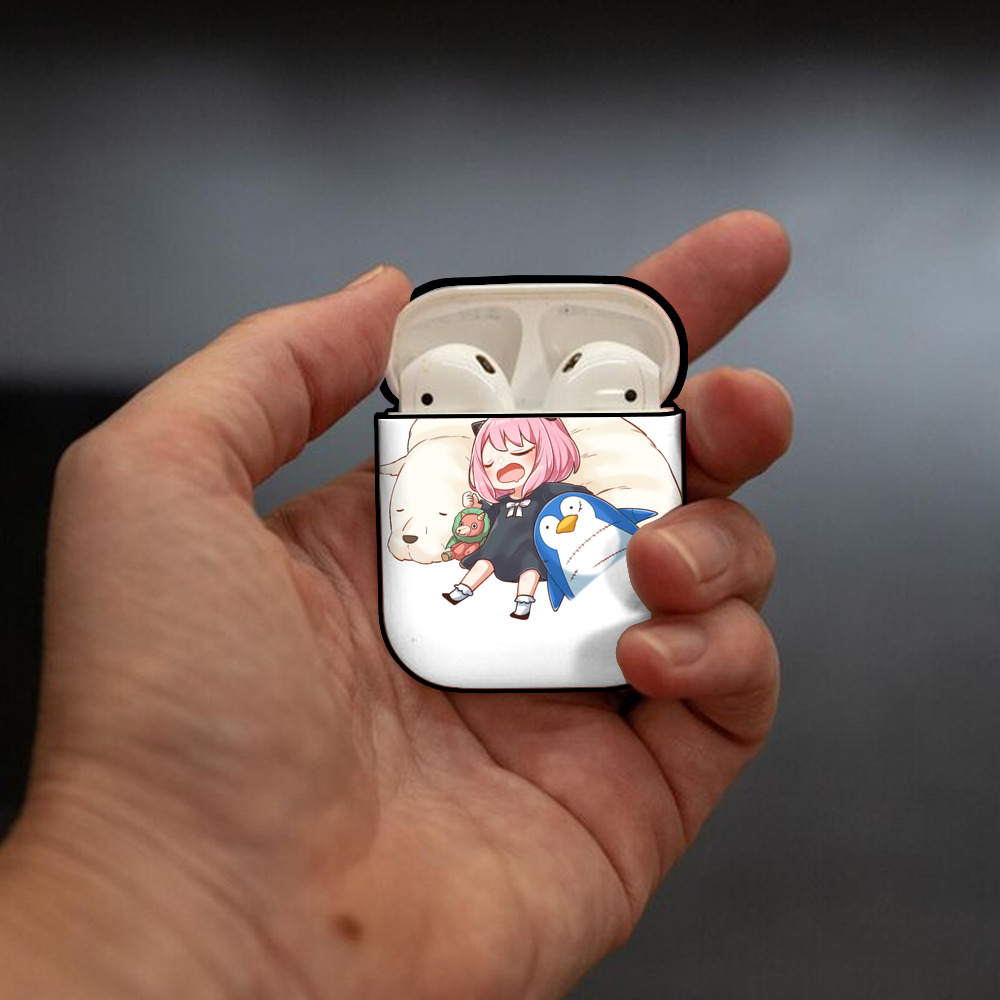 SPY×FAMILY间谍家家酒 AirPods 第2世代保護ケース ハードシェル ブラック 耐衝撃・防指紋・カラビナ付き