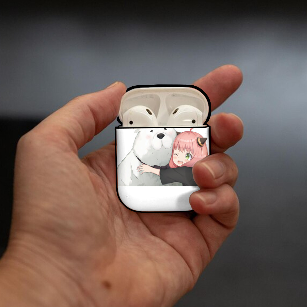 SPY×FAMILY间谍家家酒 AirPods 第2世代保護ケース ハードシェル ブラック 耐衝撃・防指紋・カラビナ付き