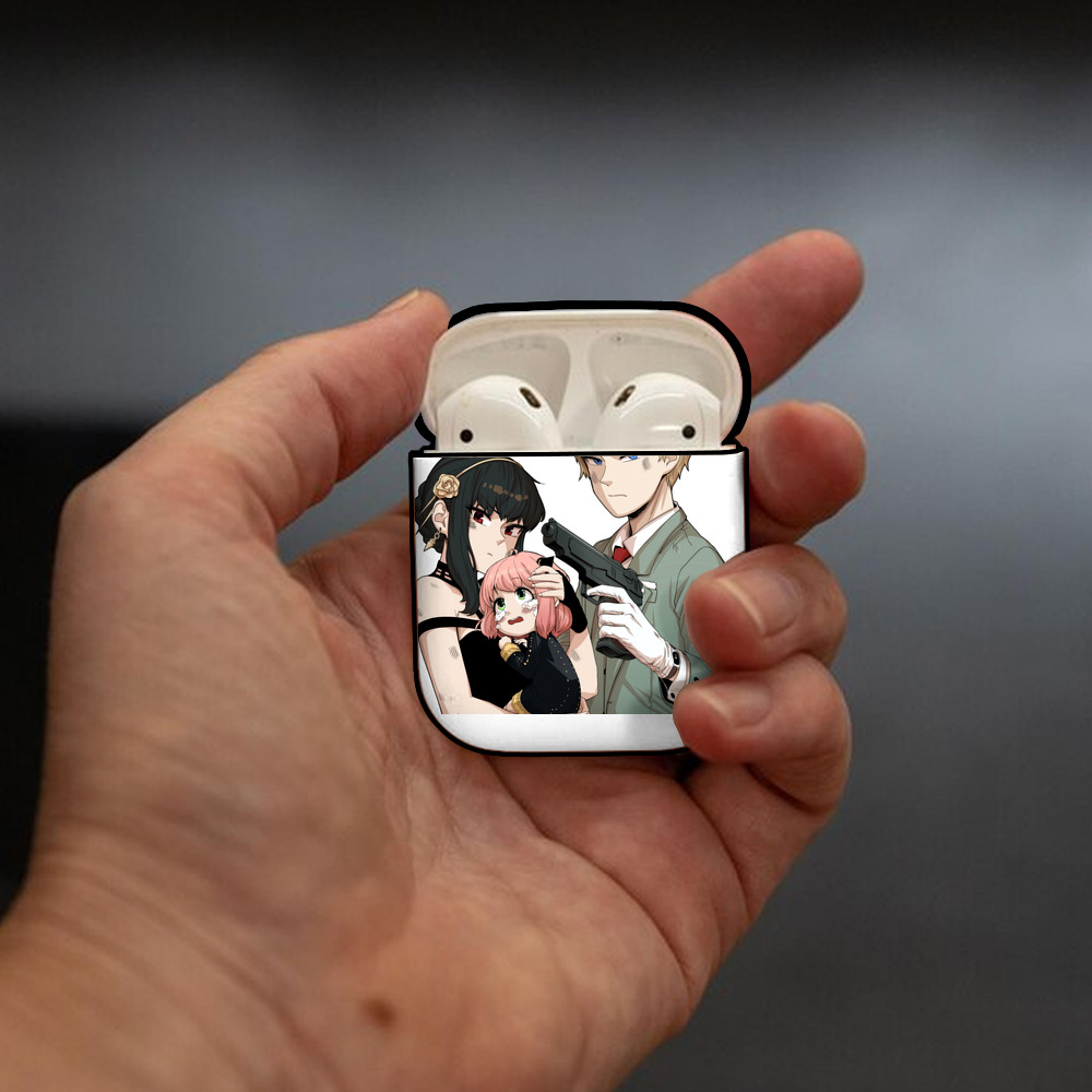 SPY×FAMILY间谍家家酒 AirPods 第2世代保護ケース ハードシェル ブラック 耐衝撃・防指紋・カラビナ付き