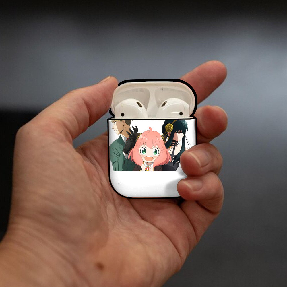 SPY×FAMILY间谍家家酒 AirPods 第2世代保護ケース ハードシェル ブラック 耐衝撃・防指紋・カラビナ付き